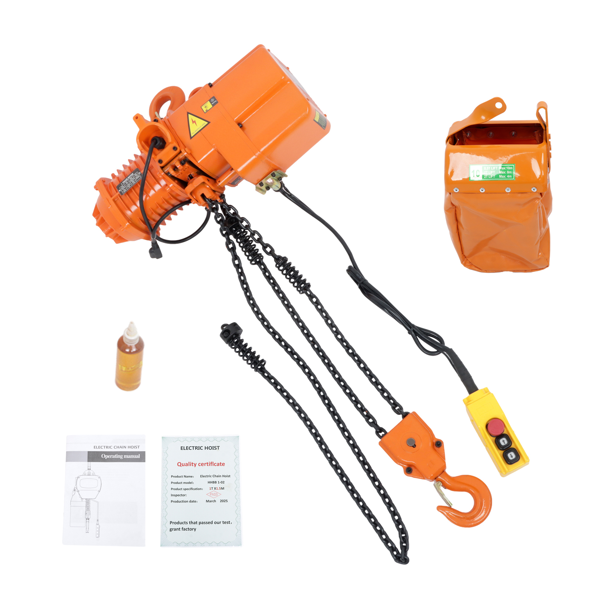 Electric Chain Hoist - 2200Lbs Electric Chain Hoist, 1.5M/5Ft Wired