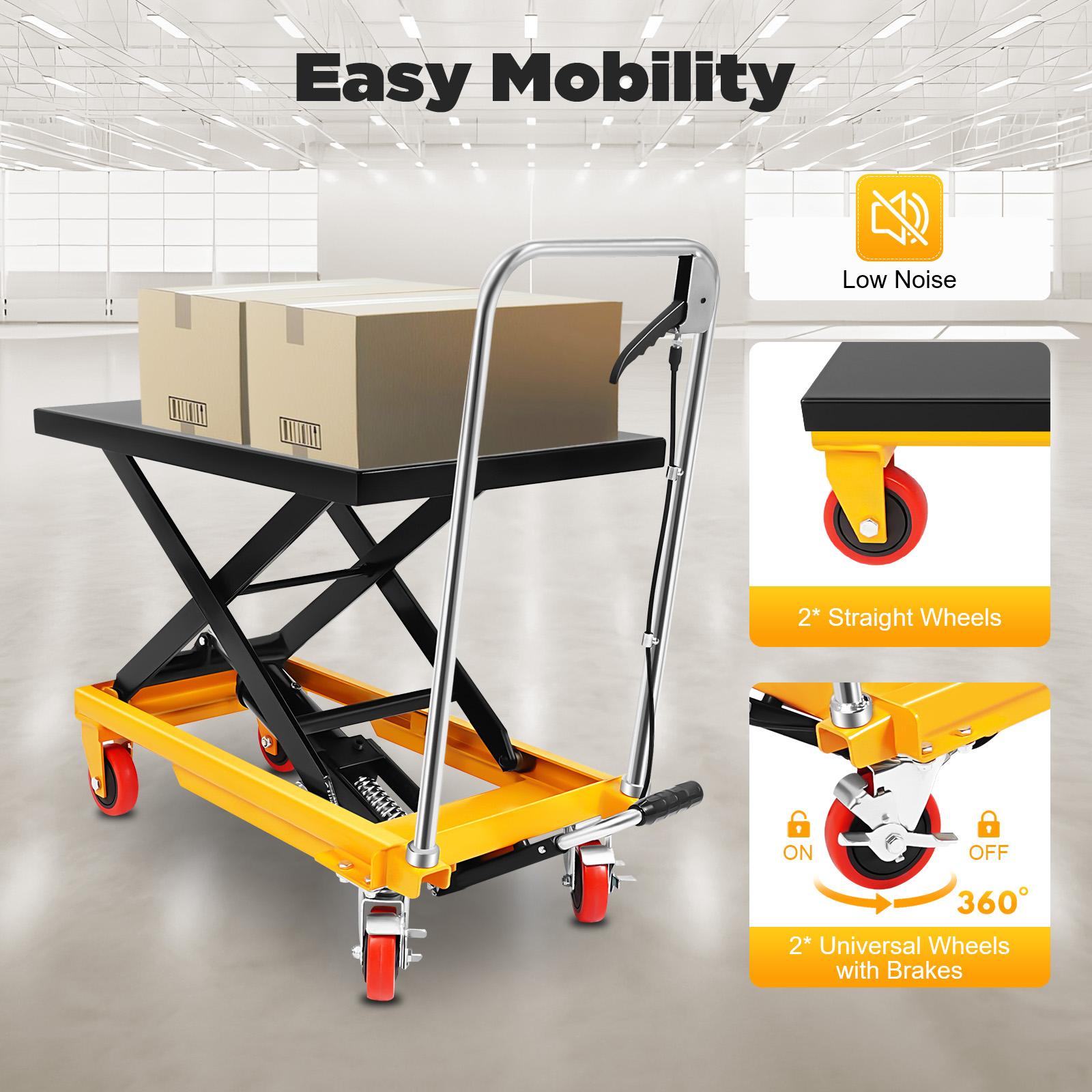 Hydraulic Floor Jack - Hydraulic Scissor Lift Table 500lbs Mobile