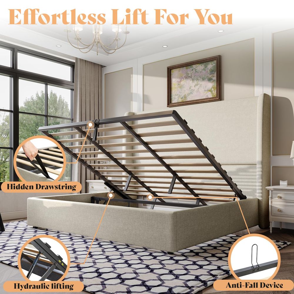 Lift Up Storage Bed King Size  - Hydraulic Floor Jack のレビューと価格