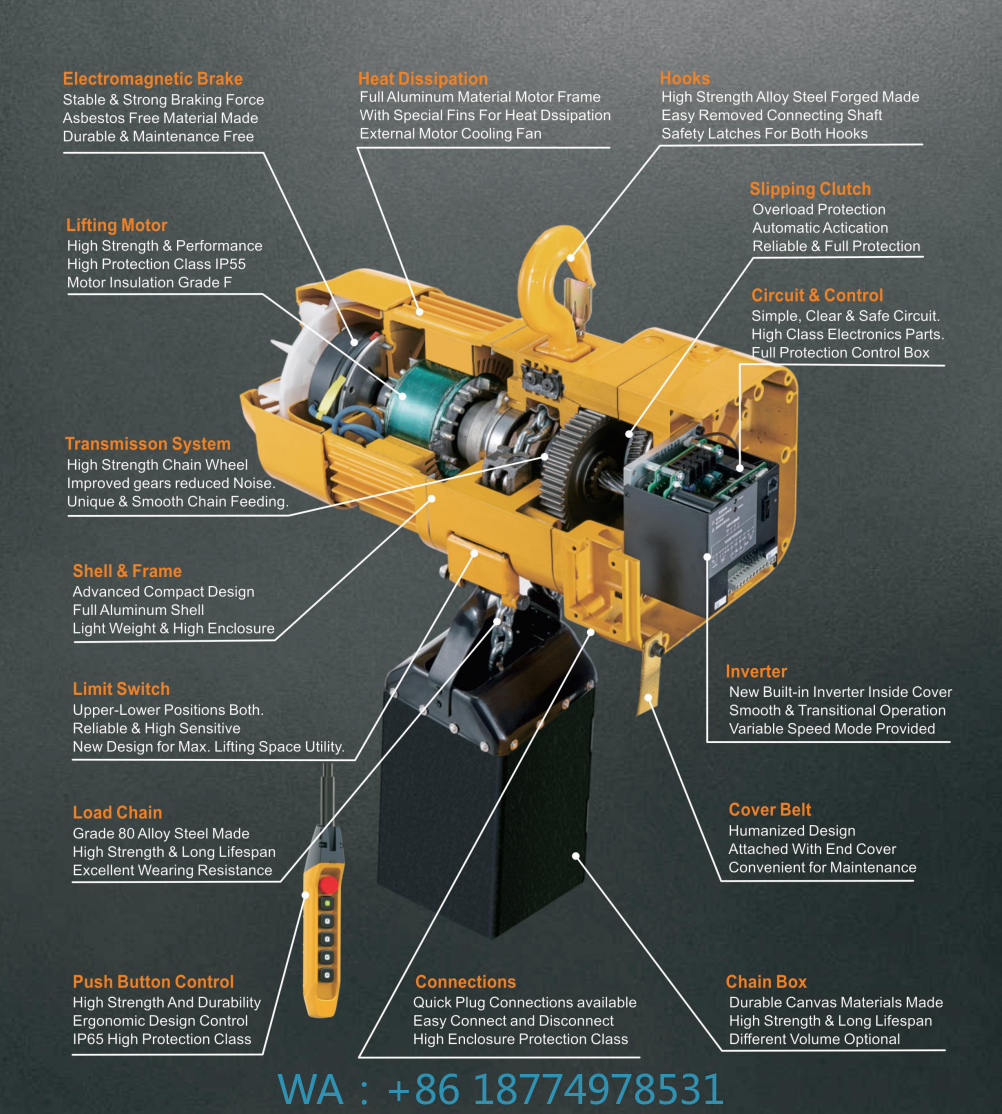 1 Ton 2Ton 3Ton 5 Ton M5 Elect - Electric Chain Hoist のレビューと価格