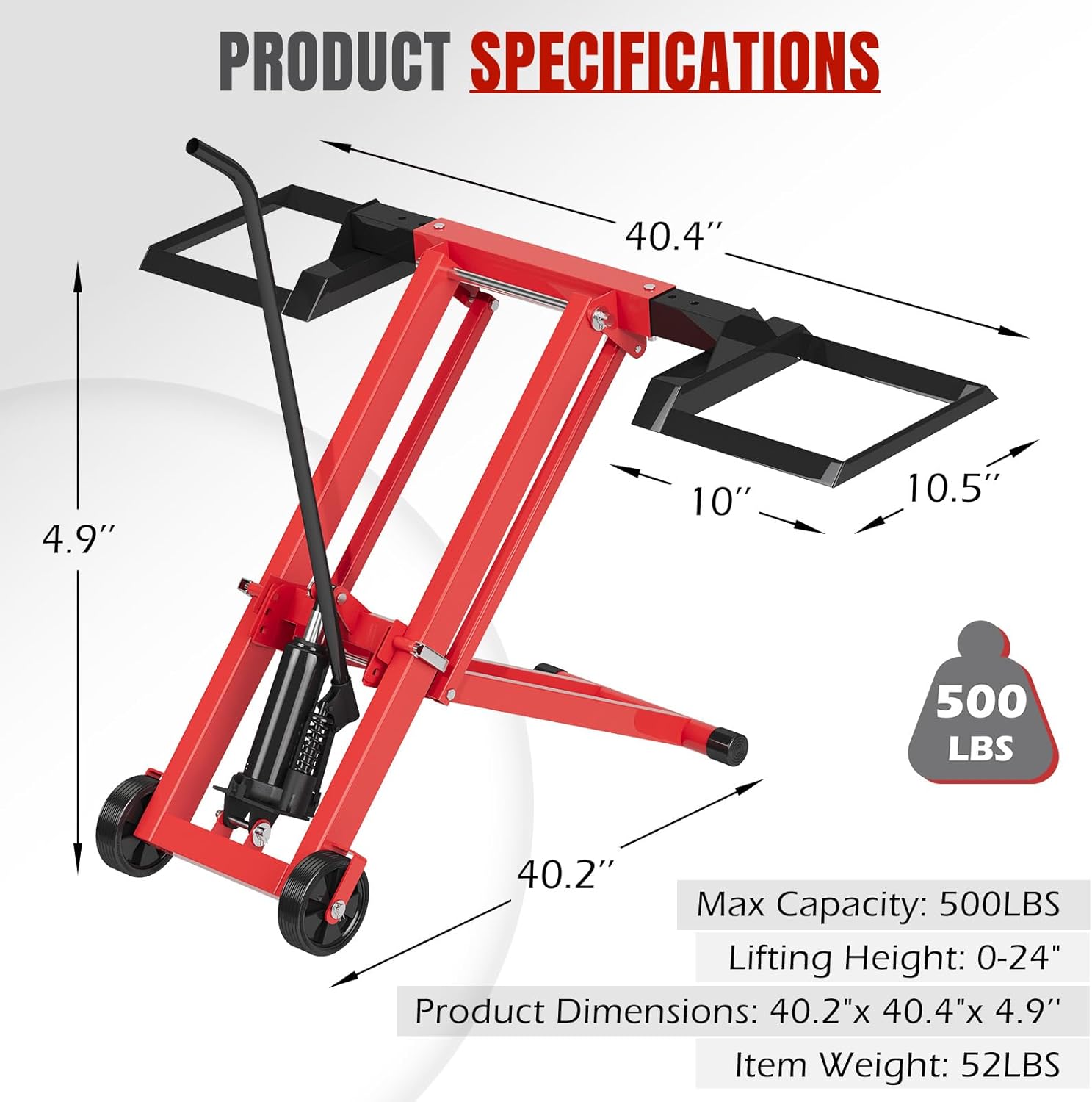 500LB Hydraulic Mower Lift for - Hydraulic Floor Jack のレビューと価格